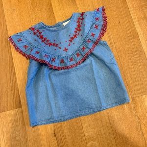 Louis Louise Denim Sleeveless Top size 4